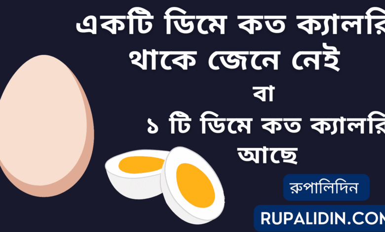 একটি ডিমে কত ক্যালরি থাকে বা ১ টি ডিমে কত ক্যালরি আছে